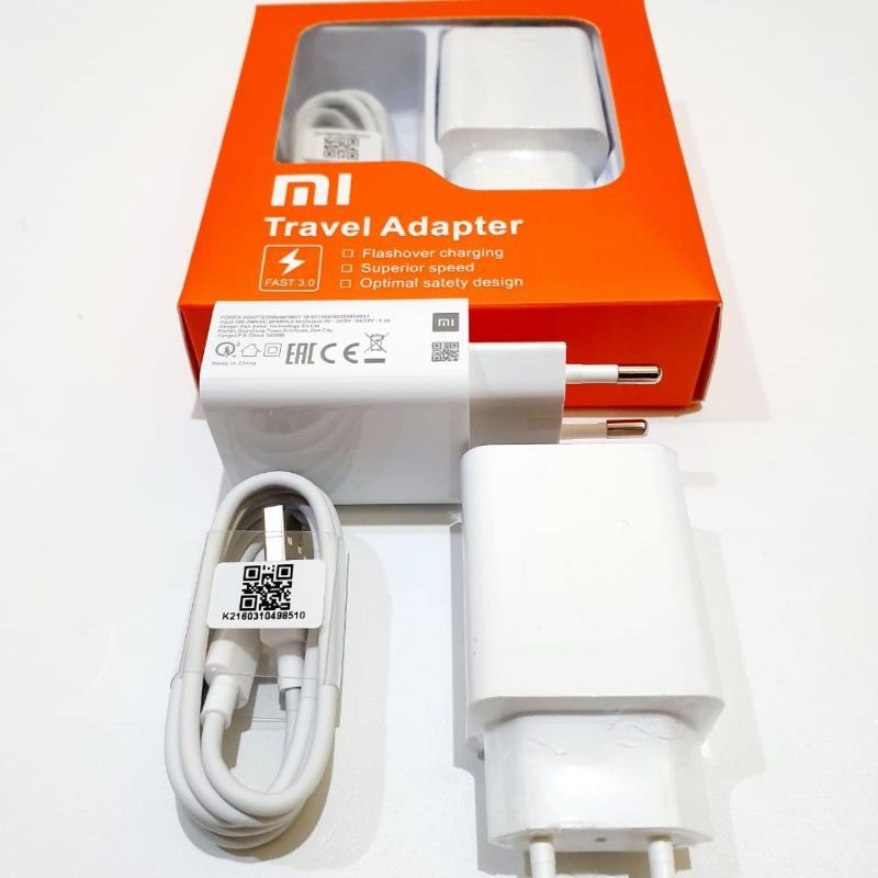 Charger Xmi 3A 9V 18W Type C/Micro USB Quick Charger 3.0 Fast Charging ORIGINAL 100% MI NOTE 10