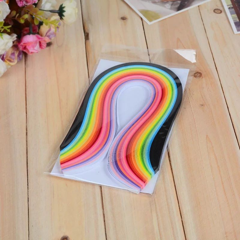 Kertas Paper Quilling warna warni isi 260pcs, panjang 39cm Varian 3mm 5mm 7mm 10mm