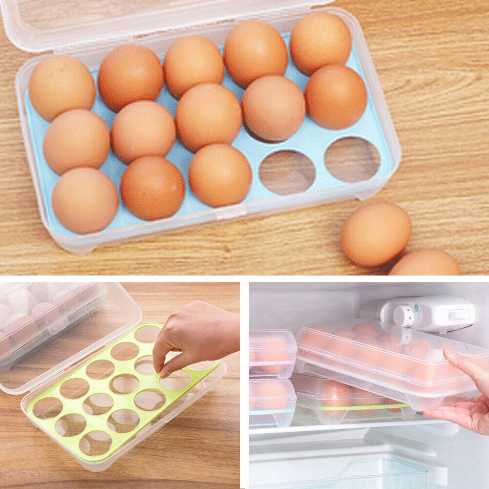 Kotak Telur Egg Box / Tempat Penyimpanan Telur / Box Telor 15 Lubang Kotak Penyimpanan Telur 15 Sekat