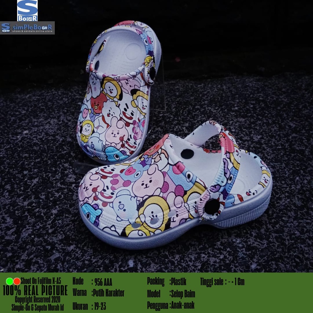 sandal anak baim karakter bts 956AAA size 19-23