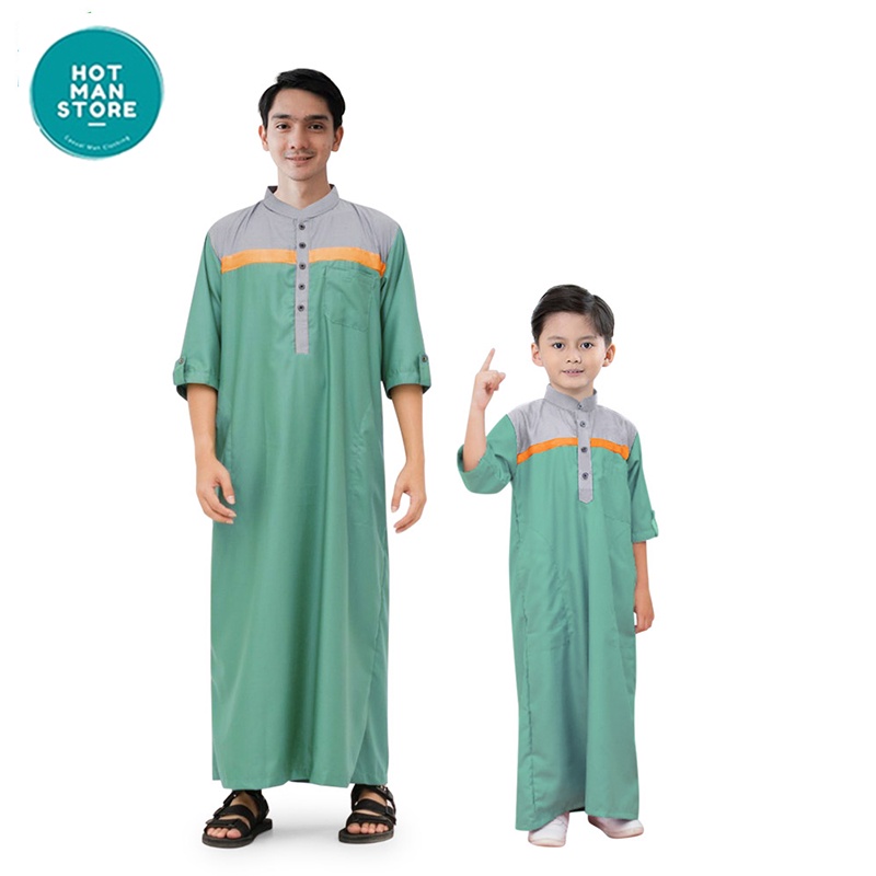 hotman Koko Jubah couple ayah anak / Jubah Anak / Gamis Pria Dewasa Muslim / Baju Koko Lengan Panjan