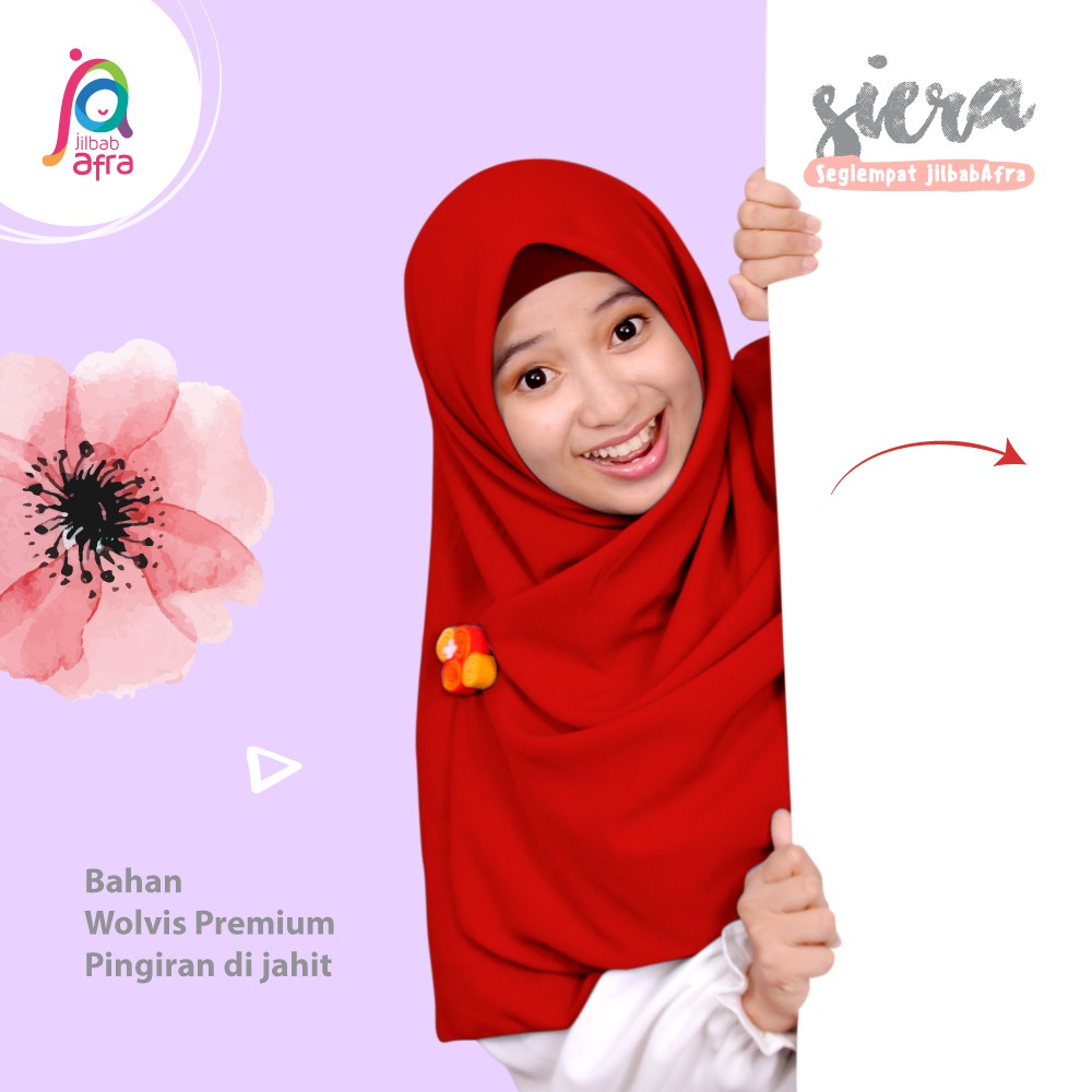 JILBAB SIERA SEGIEMPAT JILBAB AFRA  - JILBAB ARFA - HIJAB SEGIEMPAT - BAHAN WOLVIS TERBAIK, ADEM, LE