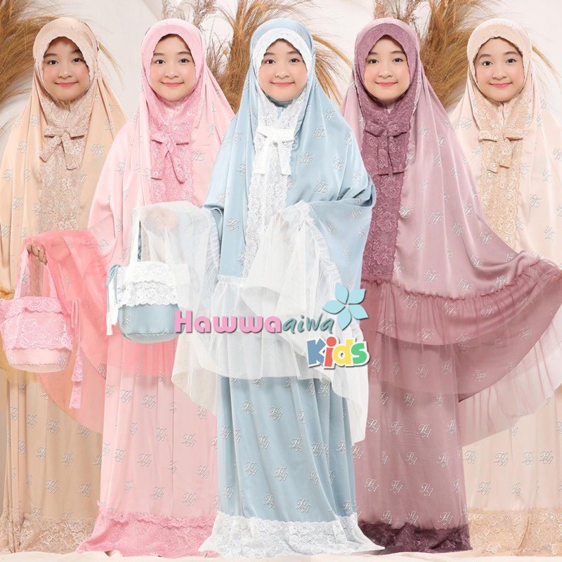 mukena premium hawwa aiwa kids ready
