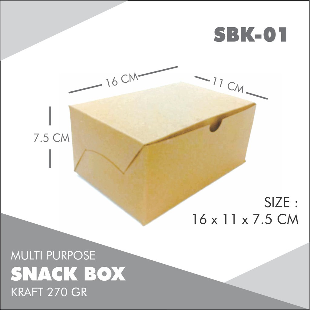 

SNACK BOX KRAFT POLOS 16x11x7.5 - ISI 25 PCS