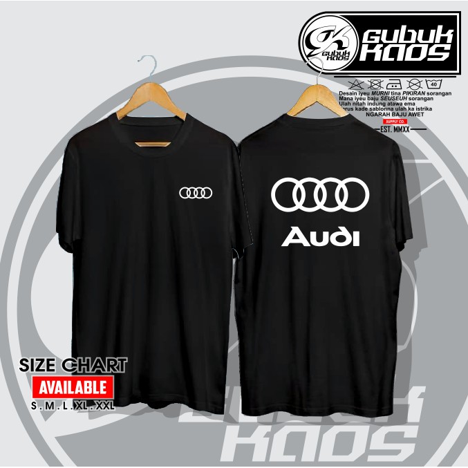 BAJU KAOS LOGO MERK AUDI V2 LOGO MERK MOBIL TERKENAL - GUBUK.KAOS