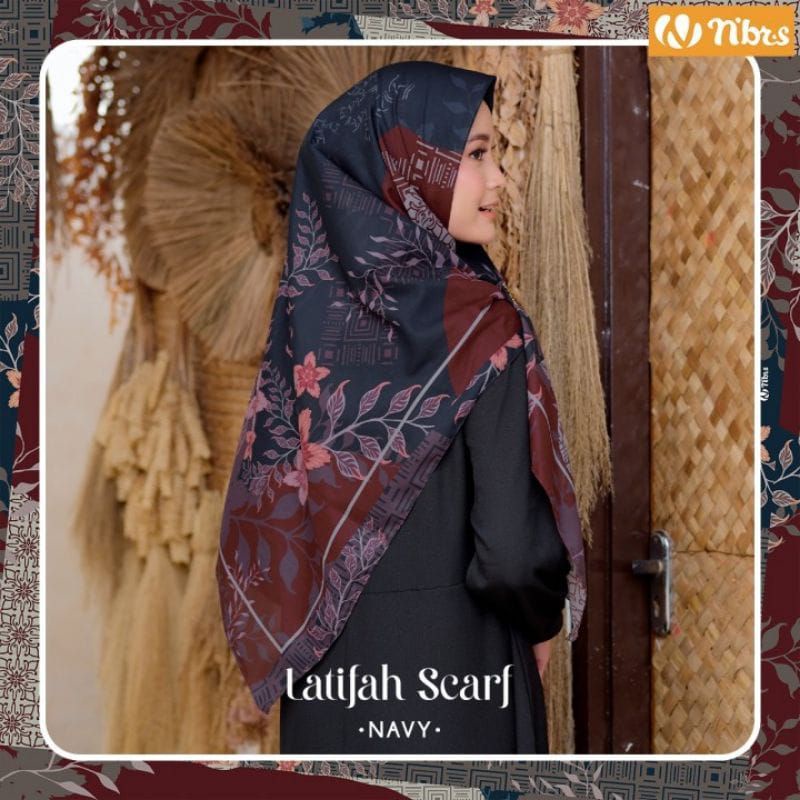 HIJAB SEGIEMPAT MOTIF LATIFAH SCARF NIBRAS