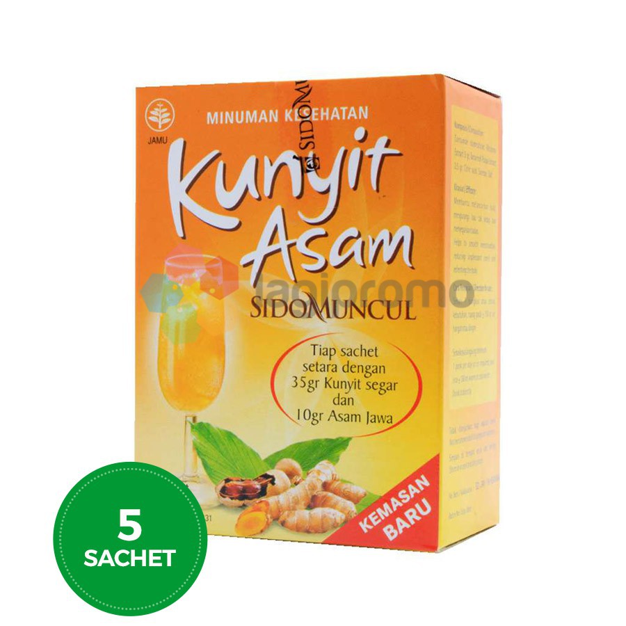 SidoMuncul Kunyit Asam 5's 1 Box Menghilangkan Nyeri Haid