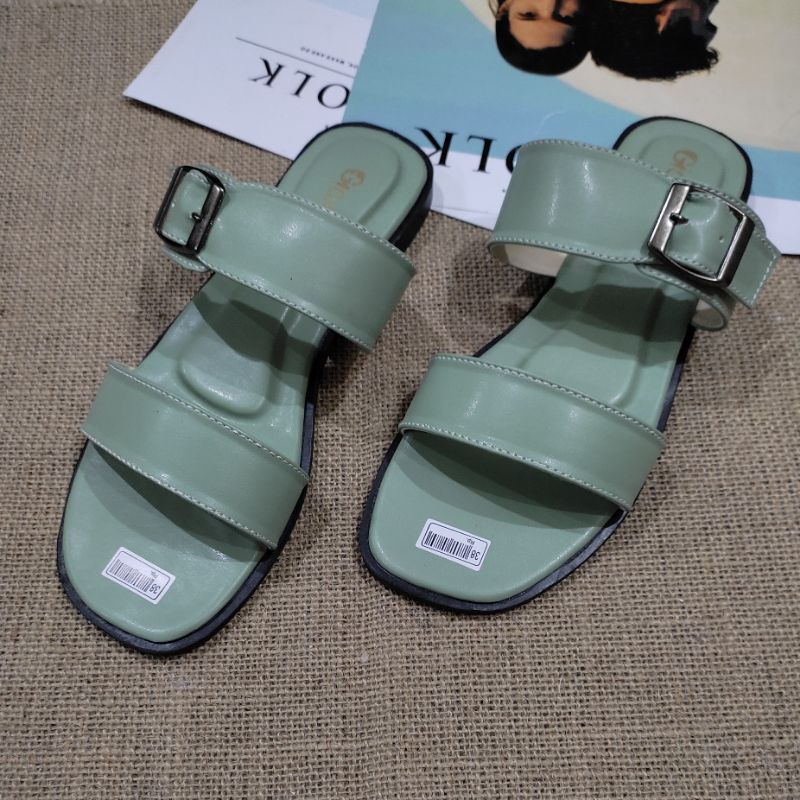 SANDAL WANITA DOUBLE STRAP TERBARU AF.01 ASLI REAL PICT