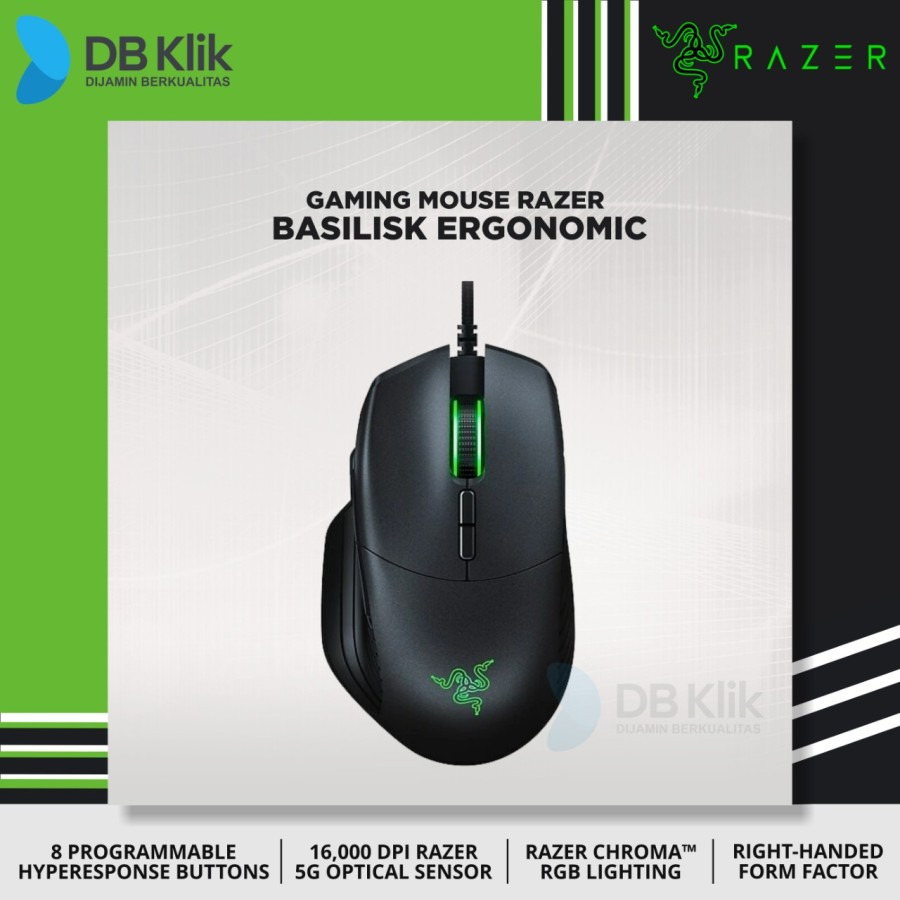 Mouse Gaming RAZER Basilisk Ergonomic Wired (16000DPI 5G Optical Sensor)