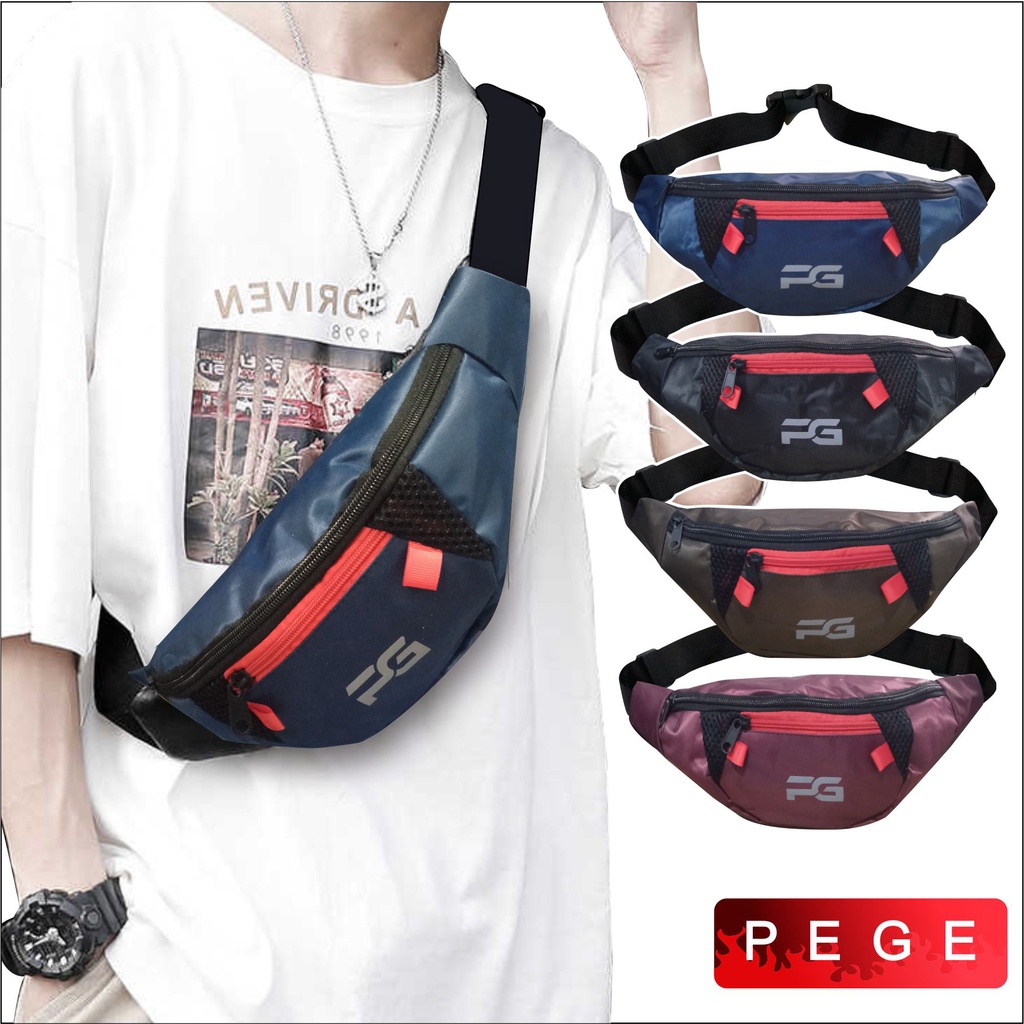 Tas Selempang Waistbag Pria Slingbag Slempang Bahu Kasual Untuk Sehari Hari - PG 8887