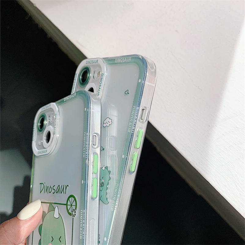 Soft Case Silikon Transparan Motif Dinosaurus Compatible for iPhone 14 13 12 11 Pro Max X Xr Xs Max SE 8 7 6 6s Plus Dinosaur Transparent Phone Case Anti-fall Clear Silicone Soft Case Shockproof Protective Cover
