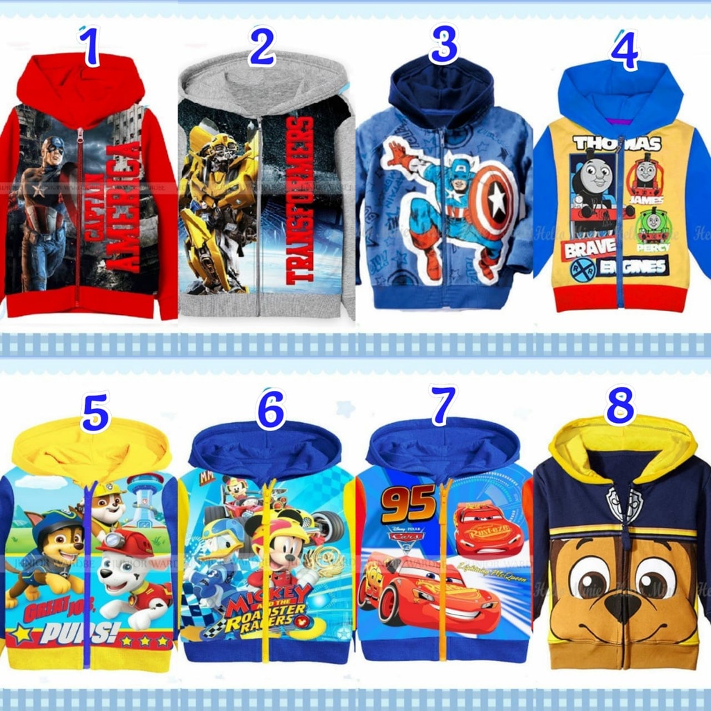 JAKET ANAK LAKI-LAKI IMPORT FULLPRINT 2-13 TAHUN