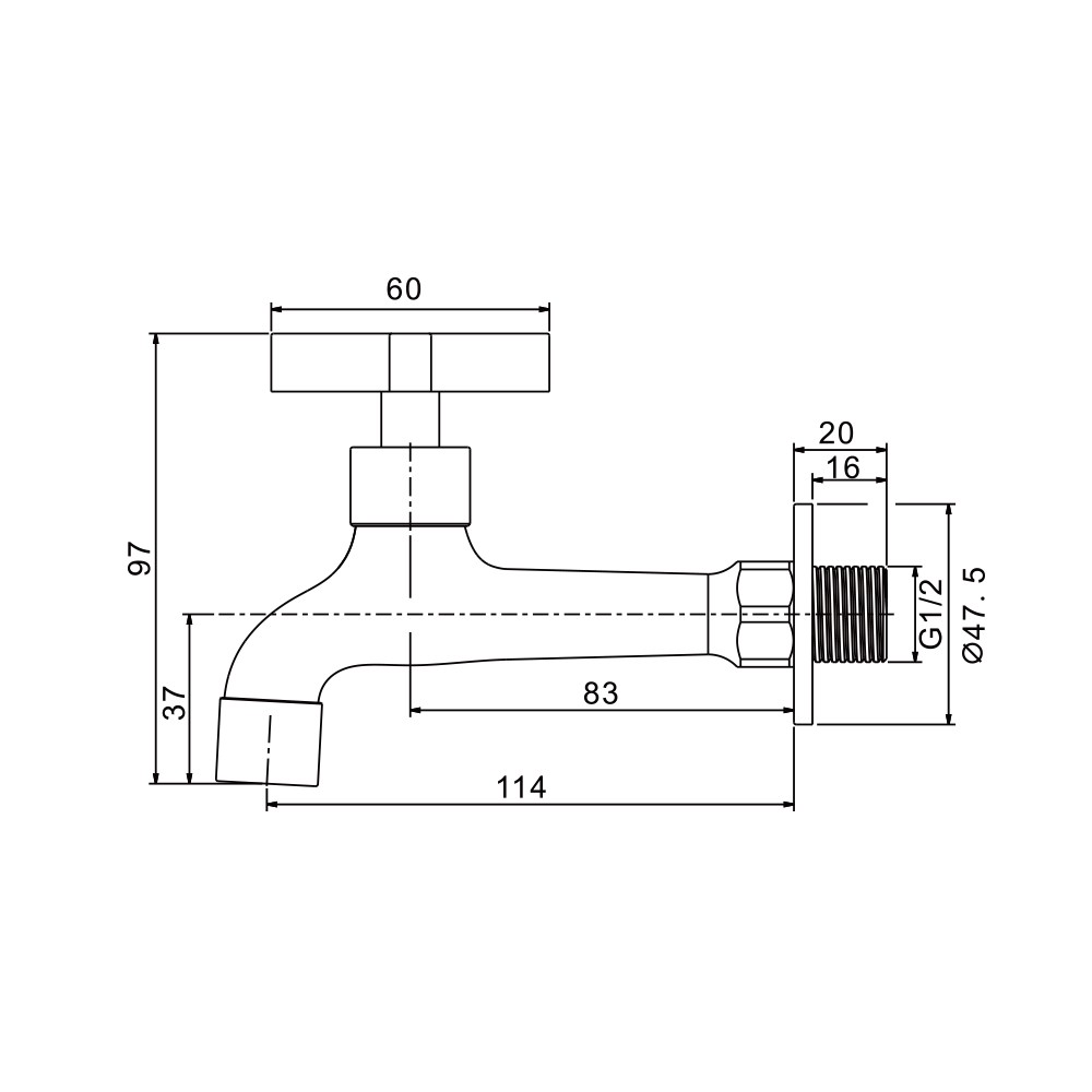 Kran Air Long Wall Tap Merk FRAP Type IF6230 ukuran 1/2 inch