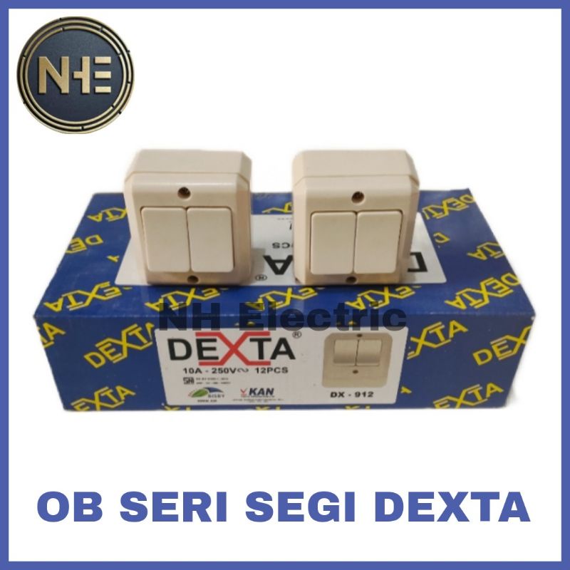 OB Seri Segi Dexta - Outbow Saklar Double Segi Dexta - OB Saklar Seri Tempel Dexta DX-912