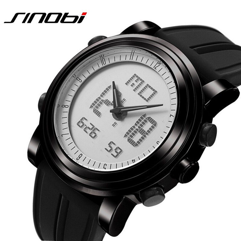 SINOBI 9368 Jam Tangan Pria Analog Digital Tali Silicone WATCHKITE WKOS