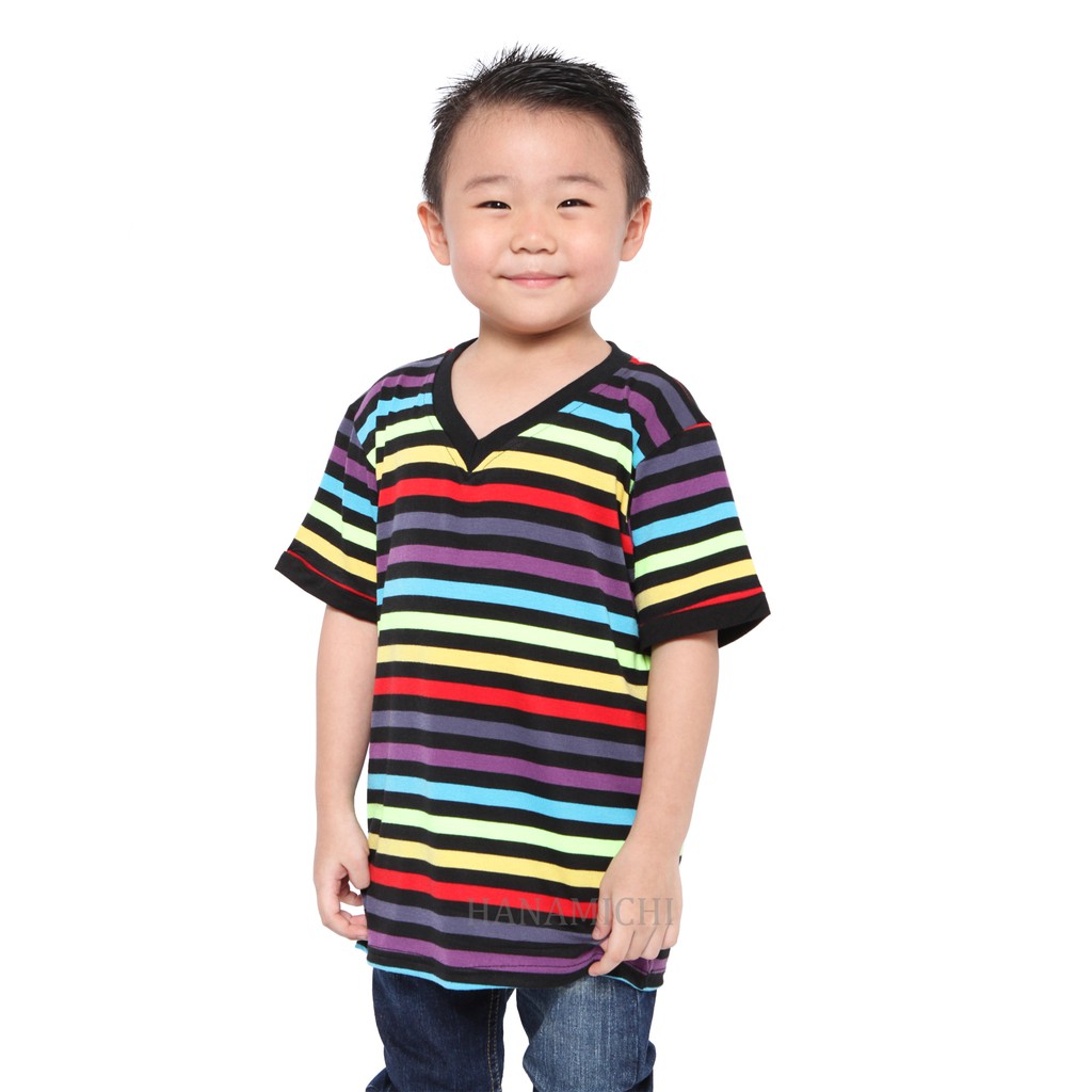 Hanamichi VPD8E Baju  Kaos Anak  Cowok  Cewek V Neck Pendek 