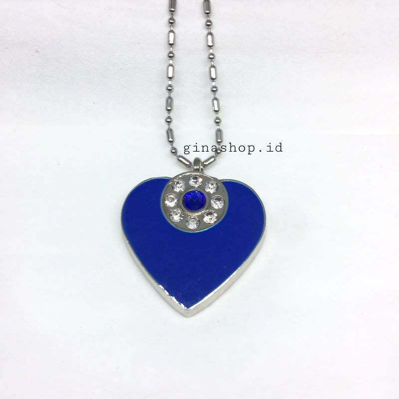 Kalung Kesehatan Terapi Asli - Quantum pendant asli - kalung kesehatan bio energi -Kalung Quantum Pendant Motif Love Permata Biru Love Biru