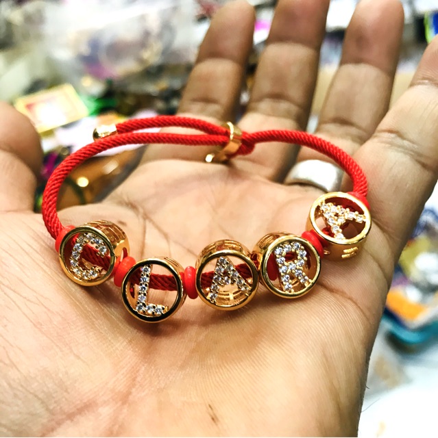 Gelang wanita tali hongkong variasi lapis emas gelang huruf gelangalphabet gelanginisial gelang nama