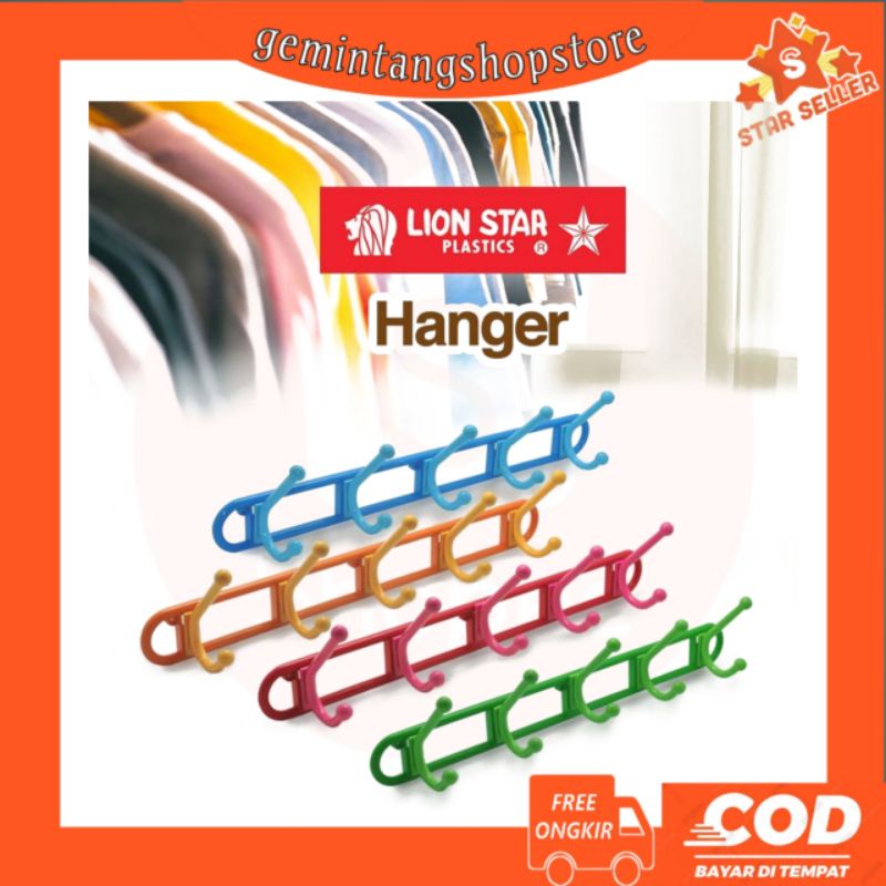 Kapstok Gantungan Baju Tempel Dinding Tembok Kamar Mandi Plastik Lion Star Hanger Kastok Castok