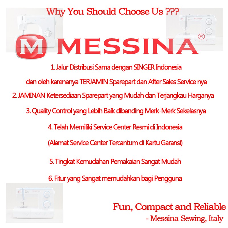 Mesin Jahit MESSINA P 5832 Paris - Portable Multifungsi