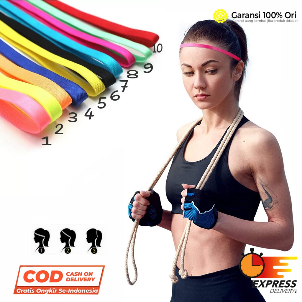 Mini Headband Sport / Hairband Sport / Bandana Sport / Bando Pria Wanita Polos