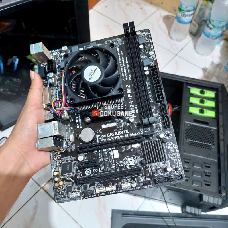 Paket Amd A8 7600 + Motherboard Gigabyte A68 Fm2+ Second bekas processor mobo ddr3