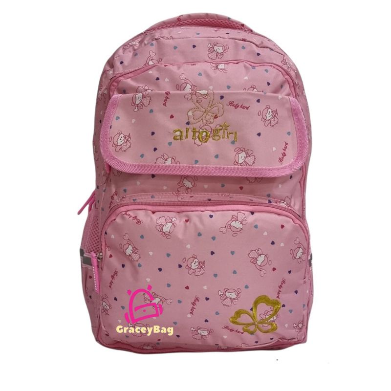 Tas ransel anak perempuan SD,SMP bahan tebal halus original Alto girl