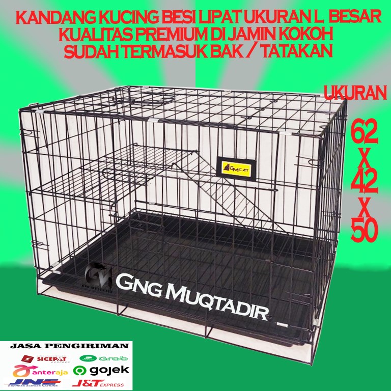 KANDANG KUCING LIPAT UKURAN 1 TINGKAT 60X42X50 CM SIZE L BAHAN TEBAL DAN KOKOH