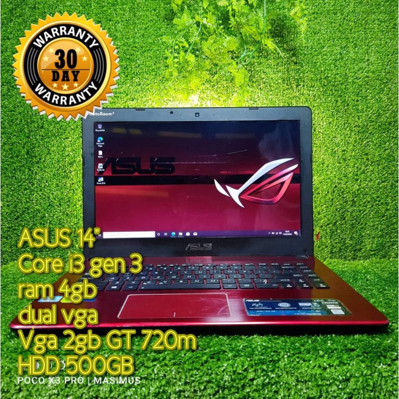 Laptop ASUS core i3 Gen 3 VGA 2GB Ram 4 HDD 500GB