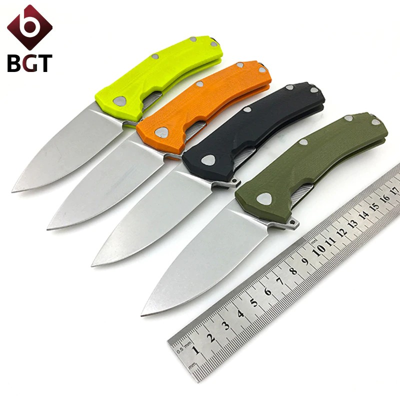 BGT M390 Steel Flipper Folding Knife EDC Tactical Multi Tools Camping Survival Combat Pocket