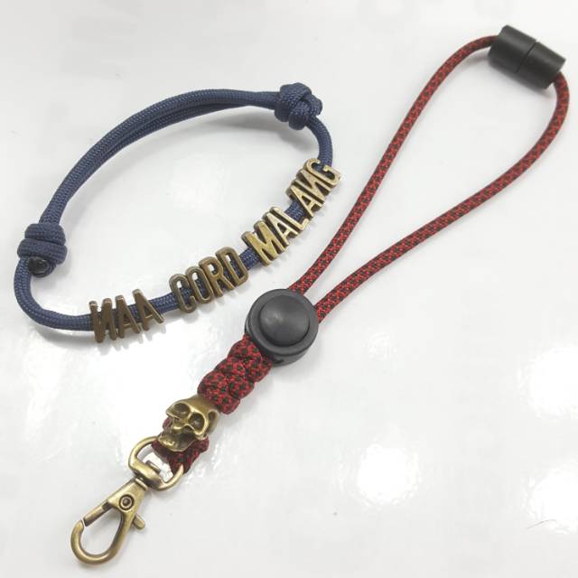 

Lanyard / Tali ID Card 3 Winding TENGKORAK + BEADS