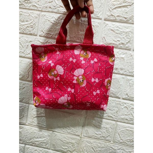 totebag tas jinjing size 25*20 cm motif berbie pink