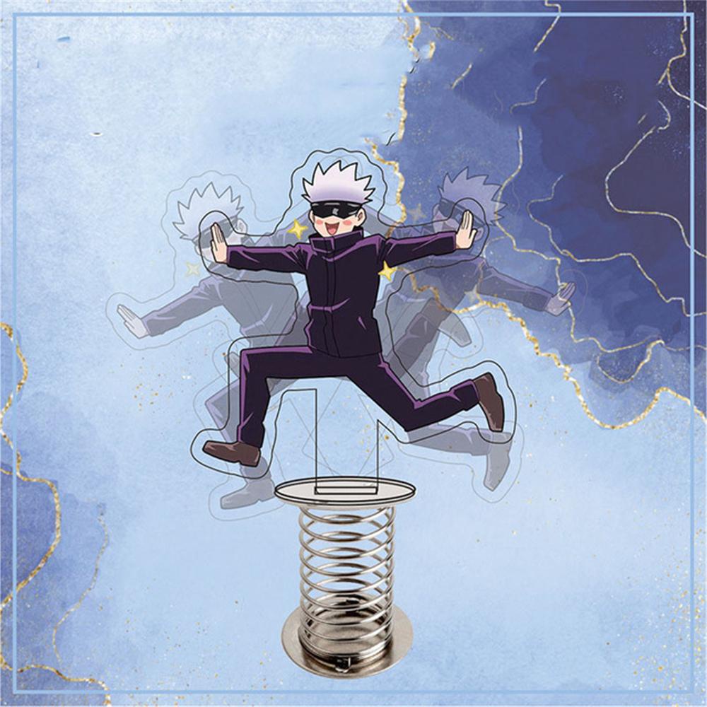 AUGUSTINA Jujutsu Kaisen Figure Stand Lucu Akrilik Dekorasi Meja Model Piring Standing Plate Desktop Hias Spring Figure Shake