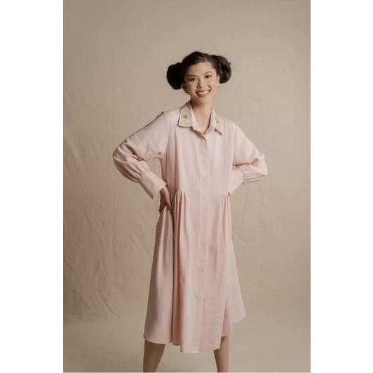 Novere Mickey & Minnie Embroidery Collar Dress Rose Size S/M