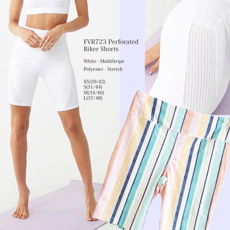 lovemecorner FOREVER21 PERFORATED BIKER SHORTS CELANA PENDEK OLAHRAGA WANITA SPORTS WEAR WOMAN