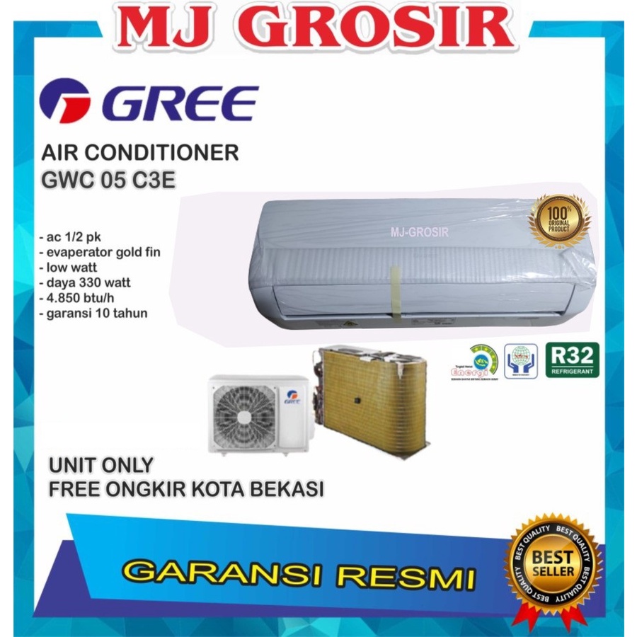 AC GREE GWC 05 C3E 1/2PK GWC05C3E R32 LOW WATT UNIT ONLY