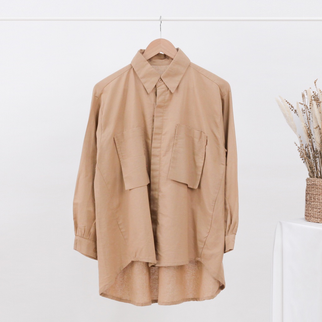 Kemeja Wanita Kantong Dua Rami Genevra-Milo