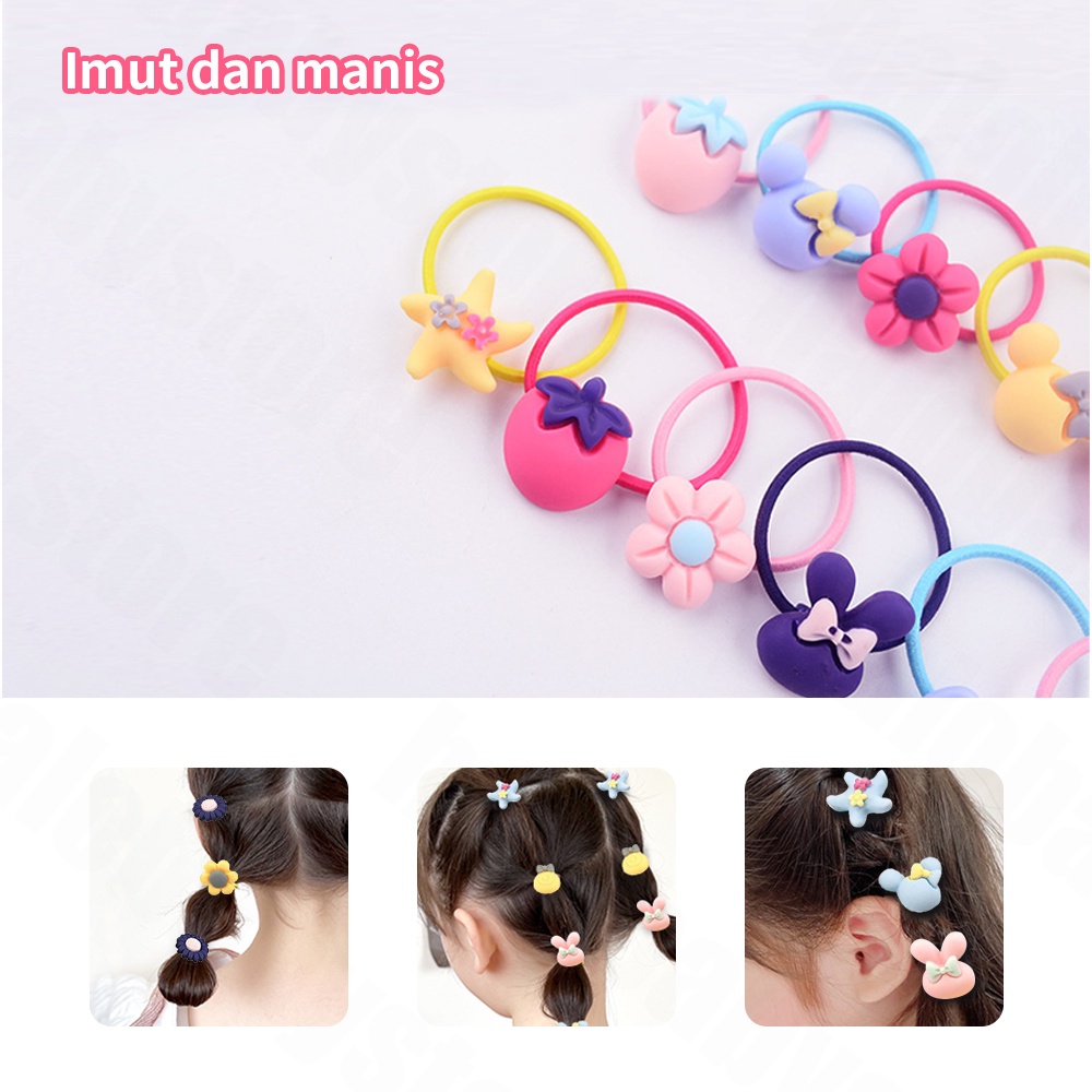 Ikat Rambut Anak Anak / Karet Ikat Rambut / Kuncir Rambut Kuda Anak Anak / Headband 20pcs