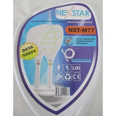 Raket Nyamuk NEXSTAR NST M77 Baterei Aki Kering Strong Bikin KO Nyamuk