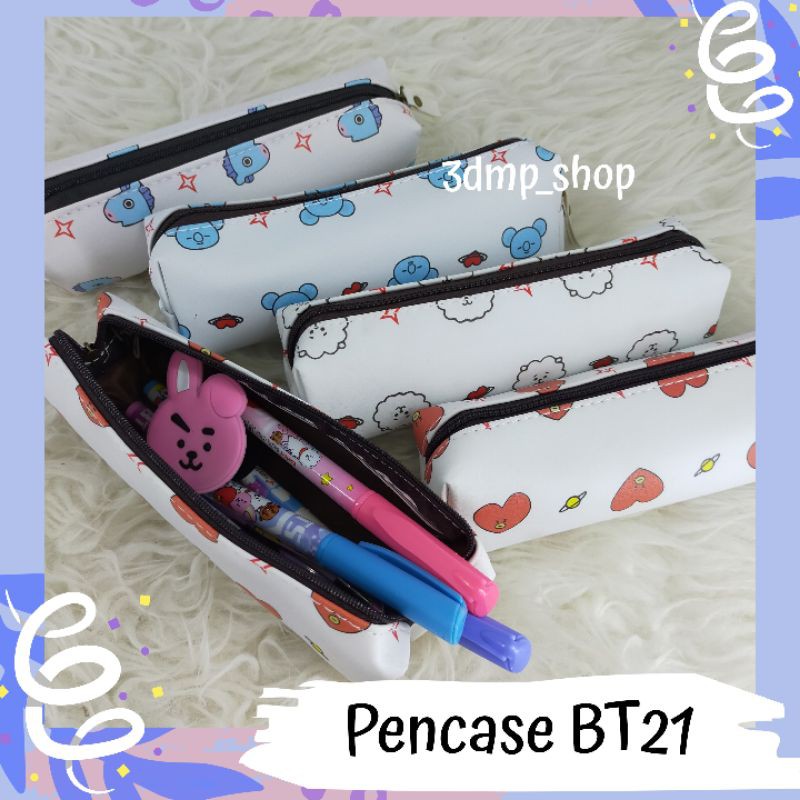 Pencase tempat kotak pensil pencilcase bt21 tata koya mang rj