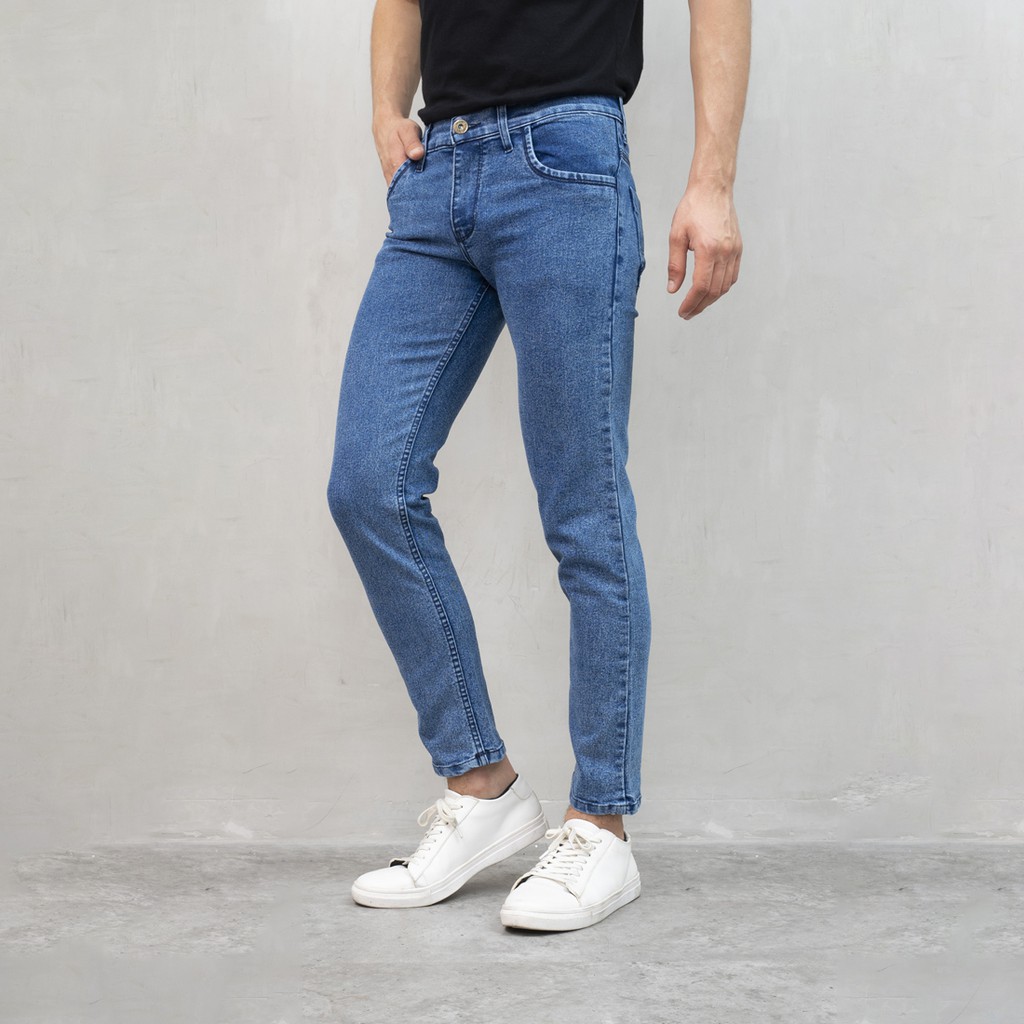 Celana panjang Jeans Slim Fit biru pudar denim pants pria houseofcuff