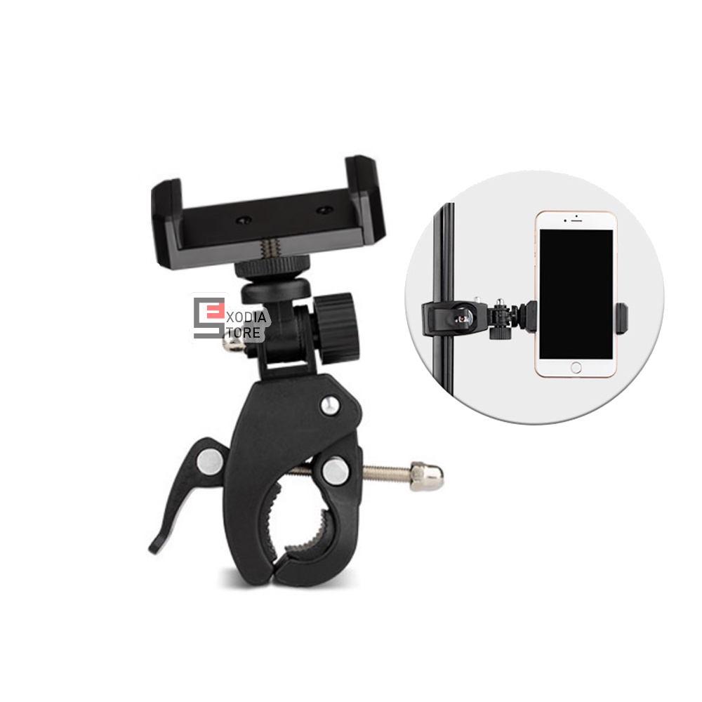 Universal Holder Crab Clamp plus U Penjepit Tripod Ring Light Stand / Arm Crab Clamp Mount Gagang Se