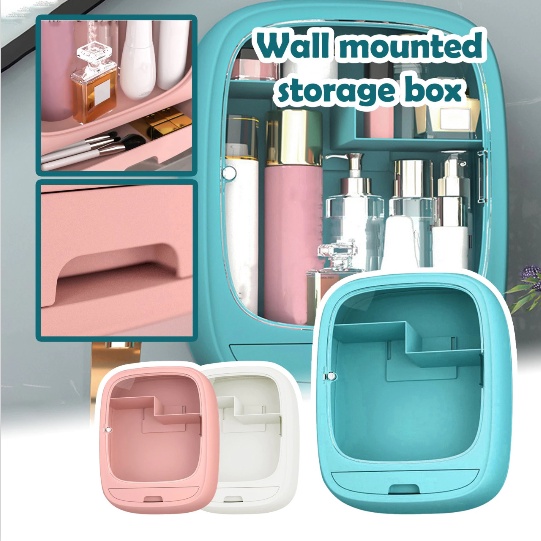 Rak Kosmetik Gantung Tempat Make Up Organizer Kotak Makeup Kamar Mandi Storage Tempel