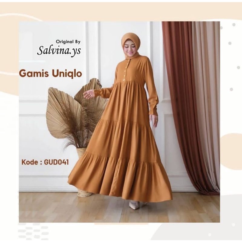 Gamis Wanita Rayon Uniqlo Polos by Salvina (Size Standard &amp;XXL)