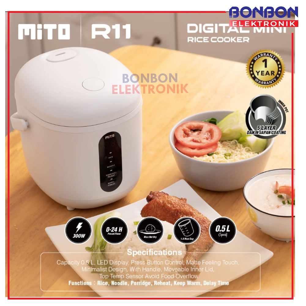 Mito Digital Mini Rice Cooker R11 / R-11 4 in 1 0,5 Liter