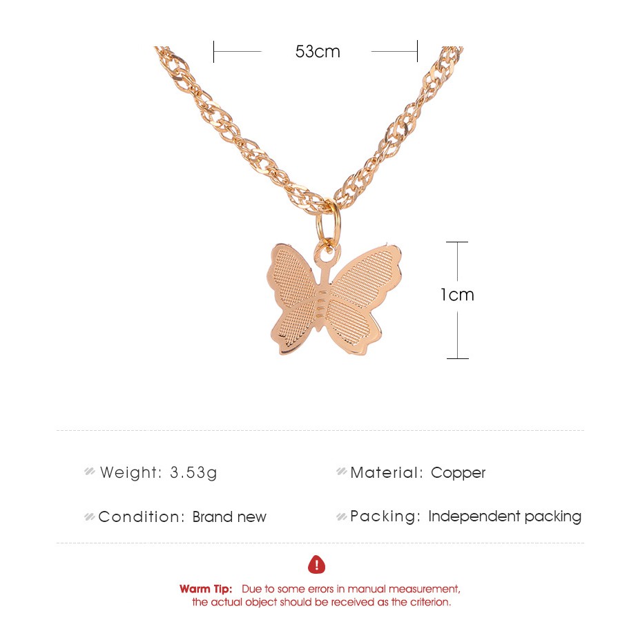 Butterfly Kalung Rantai Dengan Liontin Kupu-Kupu Bahan Alloy Gaya Korea