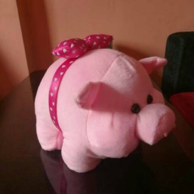 Boneka babi M pink murah