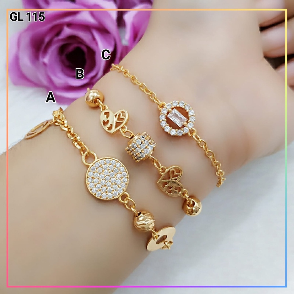 Gelang xuping gelang simple remaja/dewasa elegan bulat perhiasan lapis emas gold 18k GL 115