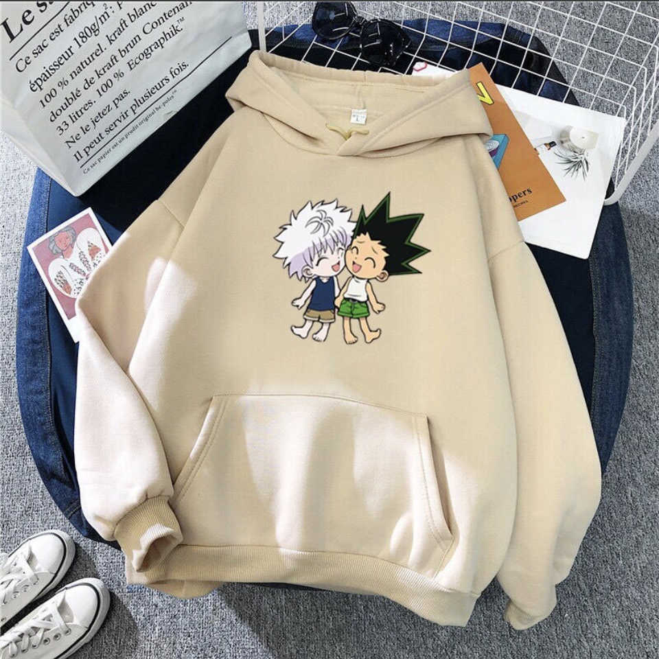 Gon Killua ANIME Jumper Hoodie II Sweater Hoodie Anime II Sweter Oblong Topi II SIZE M - XL ( Pria &amp; Wanita / Anak &amp; Dewasa )
