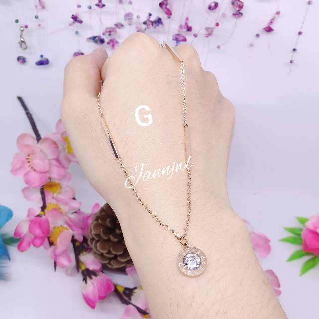 100% kalung titanium asli anti karat Rose korea gold KT-06